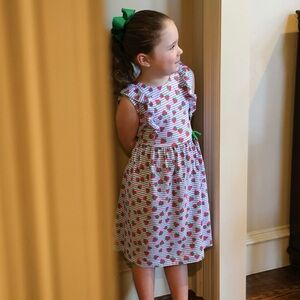 Florence Eiseman Knit Strawberry Striped Dress